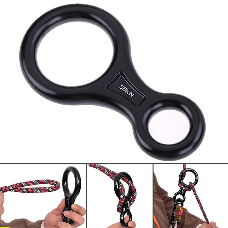 AOKWIT Rescue Figure 8 Descender Climbing Gear Downhill Equipment 35KN/3500kg 7075 Aluminum Alloy Rigging Plate for Climbing Belaying and Rappeling Device Black - BeesActive Australia
