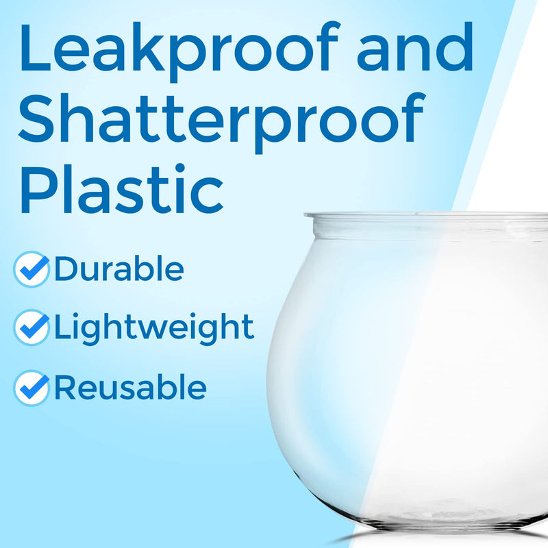 [6 Pack] 27 Ounce Largest Mini Plastic Fish Bowls for Decoration - Fun Sized Plastic Fish Bowls for Drinks to Start the Party - Clear Plastic Vase for Stunning Centerpieces - Plastic Fish Bowl Set - BeesActive Australia