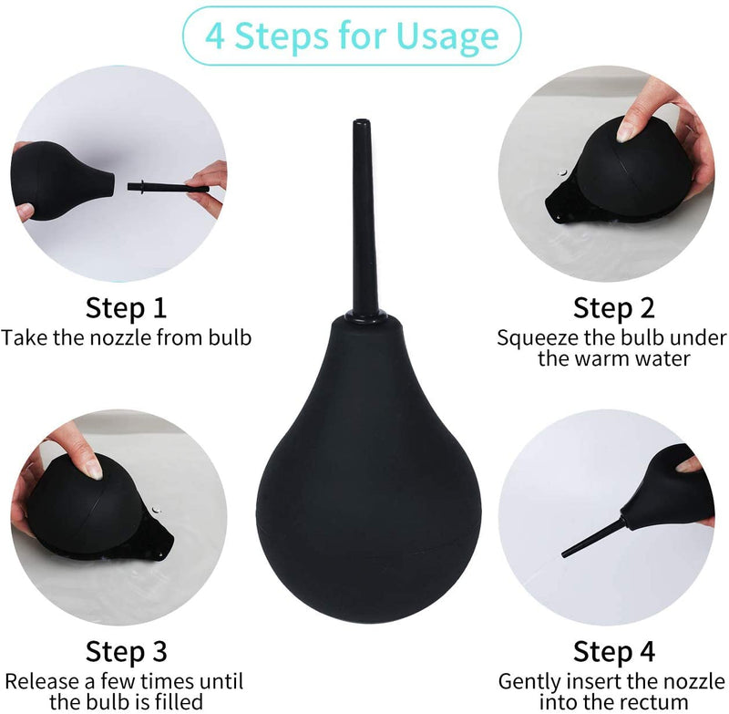 JIAHAO Enema Bulb Douche Rubber Clean Anal Douche Men Women for Anal Colonic Vaginal Cleaning Safe Comfortable Douche Enema Kit (224ml) 224ml - BeesActive Australia