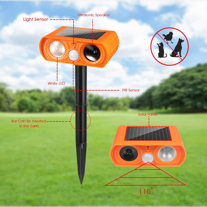 RESSYYT Ultrasonic Cat Deterrent,Solar Powered Deterrent with Motion Sensor and Flashing Lights Outdoor Solar Farm Garden Yard Device,Dogs,Cats,Birds - BeesActive Australia