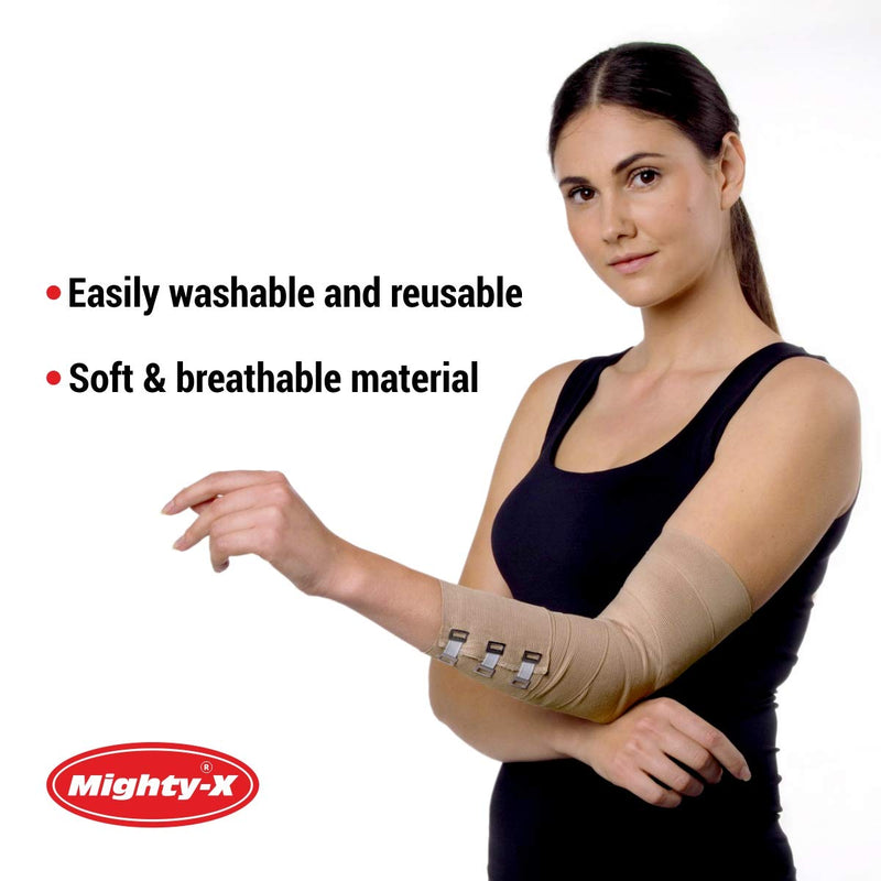 Premium Compression Bandage - Pack of 4 - (2 x 7.5cm + 2 x 10cm) - Durable Elastic Bandage Wrap + 12 Extra Clips - Stretches up to 4.6m 4 Piece Set - BeesActive Australia