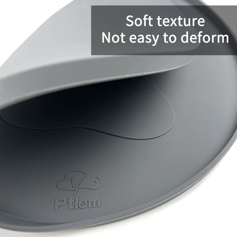 Ptlom Pet Placemat for Dog and Cat, Mat for Prevent Food and Water Overflow, Suitable for Small, Medium and Big Pet, Silicone Single Paw Grey - BeesActive Australia