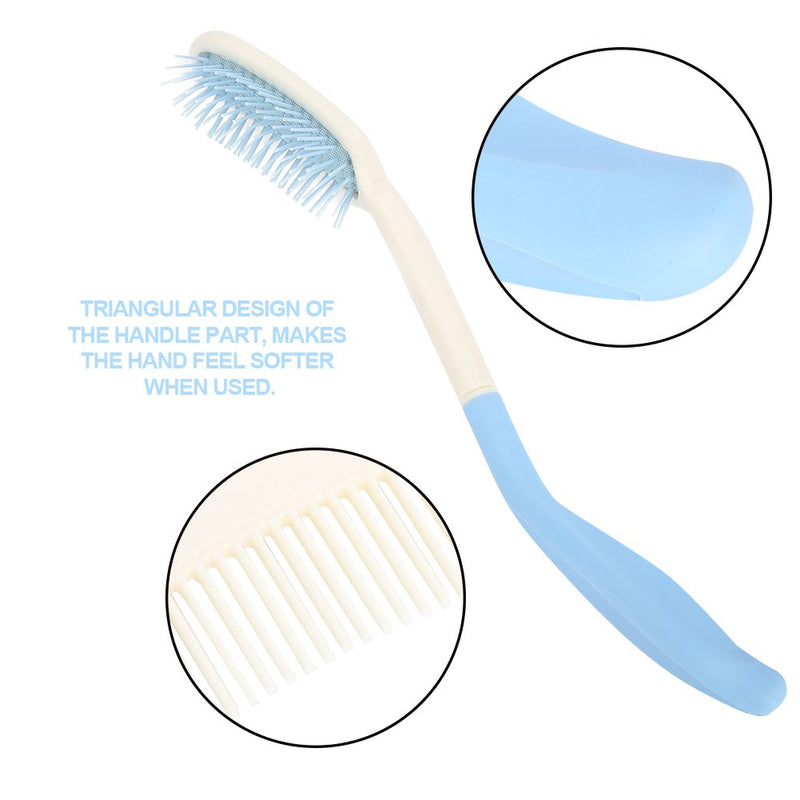 Long Handled Hairbrush, Long Handle Soft Comb, Long Hair Brush Anti-slip Handle Comb, Soft Brush, Beauty Hair for Adults, Children, the Elderly and Hand Disabled Inconvenient Upper Limb Activities Blue - BeesActive Australia