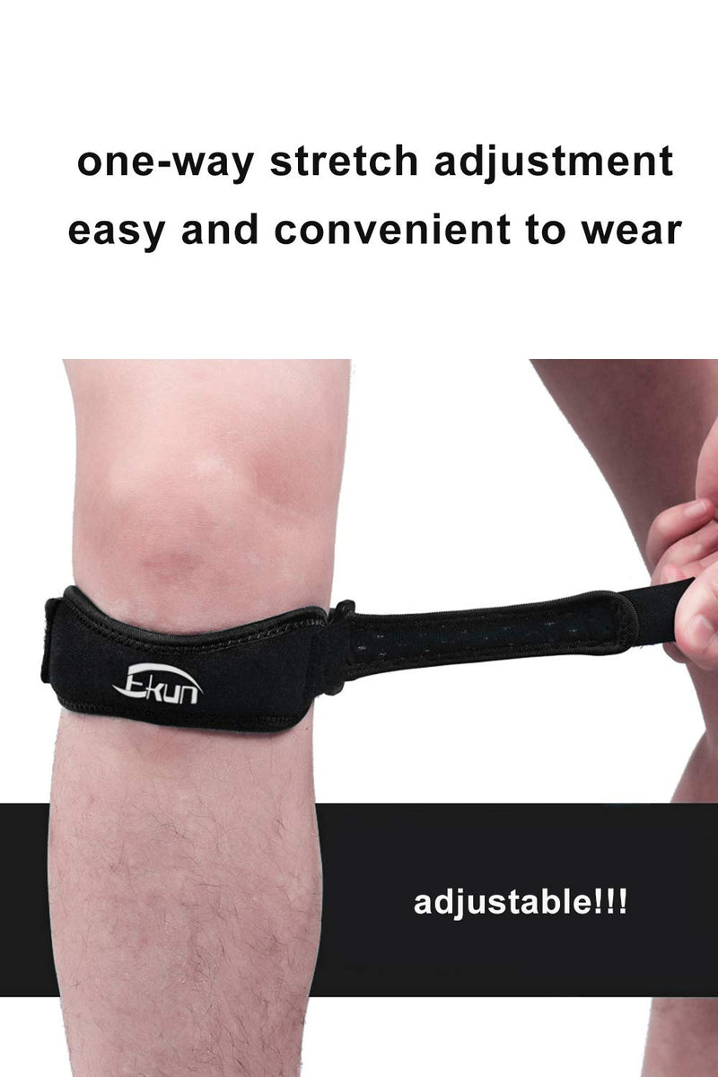 Ekun (Pair) Adjustable Patella Belt,Breathable Knee Band Knee Pads,Support-Shock-Absorbing, Suitable for Hiking,Football,Basketball,Volleyball etc.Men and Women Black - BeesActive Australia