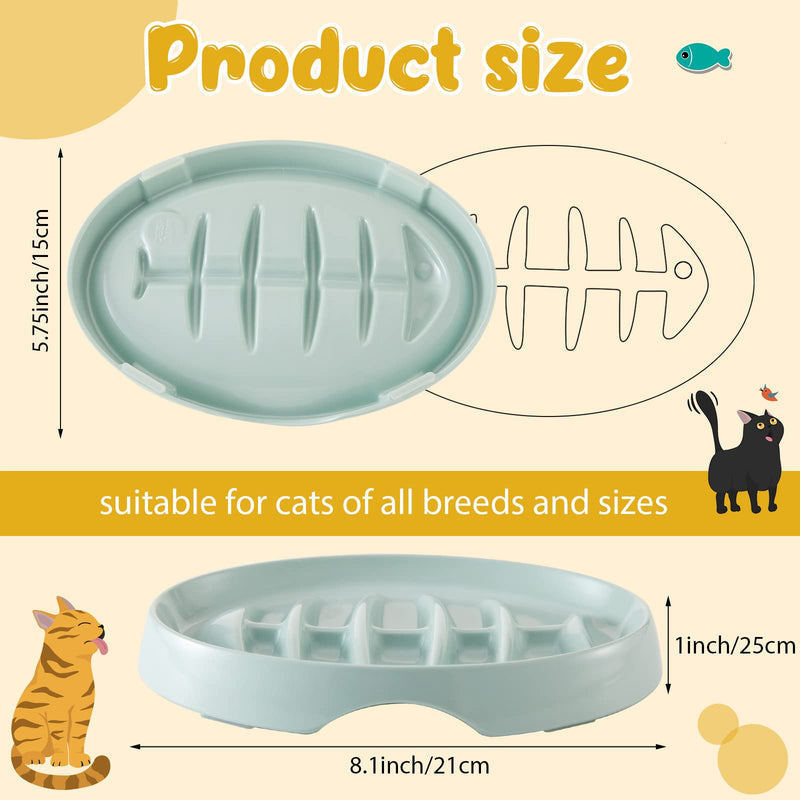 2 Pack Cat Slow Feeder Bowl Fishbone Slow Feeder Cat Bowl Puzzle Interactive Cat Feeder Dish Anti Gulping Pet Bowl for Cat and Dog Slow Eating to Against Bloat, Indigestion - BeesActive Australia