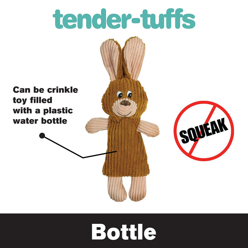Snuggle Puppy Tender-Tuffs Quiet Bottle Cruncher Plush Dog Toys Bundle - Whisper Rabbit and Rocco Rocket Bottle Toys - Tough Cute Toys with No Squeaker - BeesActive Australia