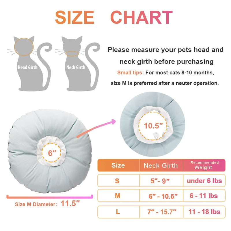 NUA-CLOX Cat Cone Collar Soft for Cats and Medium Small Dogs for After Surgery - Comfy Cat Recovery Collar - Dog Cones Alternative - Adjustable Protective Cat Donut Collar - Elizabethan e Collar for Cats - Healing Neck Pillow Light Blue & Dark Green L - BeesActive Australia