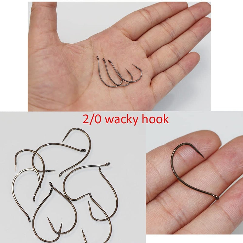 30pcs/Pack Fishing Drop Shot Hooks Wacky Worm Fishing Hooks Offset Circle Hooks Size 2/0 1/0 1# 2# 3# 1/0-30pcs - BeesActive Australia