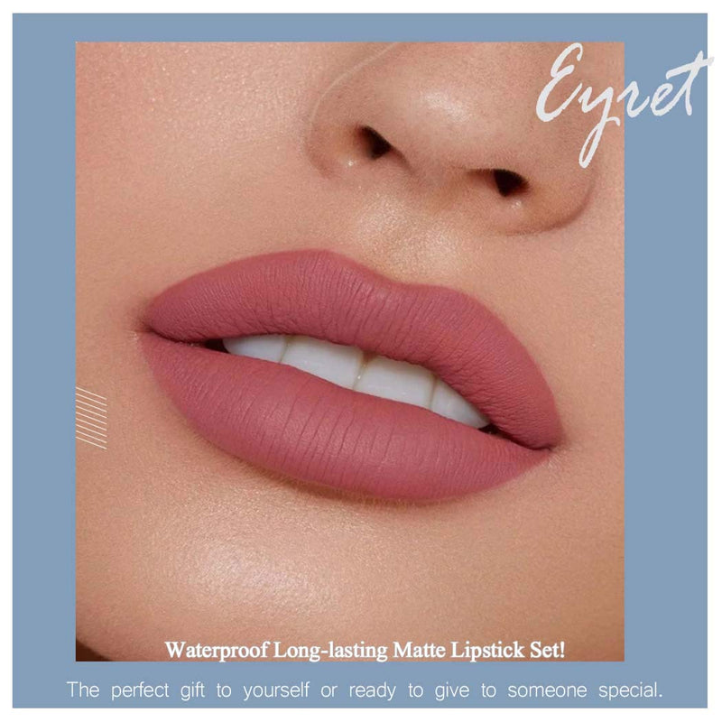 Eyret Matte Long-lasting Liquid Lipstick Set Nude Non-stick Cup Waterproof Lip Gloss Set Superstay Velvety Lipcolor Set Beauty Cosmetics for Women and Girls(3 Pcs)(L-Pink) L-Pink - BeesActive Australia