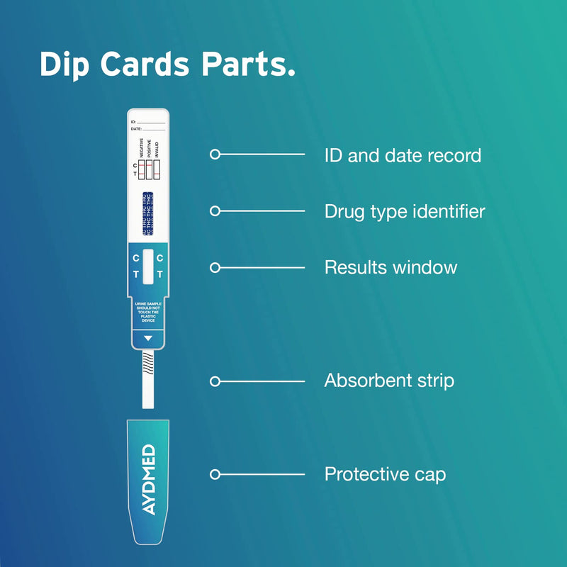 10 x Aidteq Professional Cannabis Rapid Drug Test Dip Cards | Urine Drug Tests | 50ng/mL Cut-Off Level | Test for Marijuana, Hashish, THC - BeesActive Australia