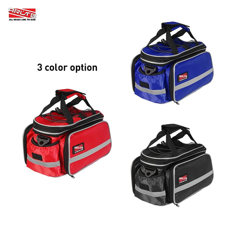 Arltb Bike Rear Bag (3 Colors) 15-25L Waterproof Bicycle Trunk Bag with Rain Cover Shoulder Strap Bike Pannier Tail Back Seat Bag Package Handbag Bike Accessories for Road Bikes Mountain Black- - BeesActive Australia