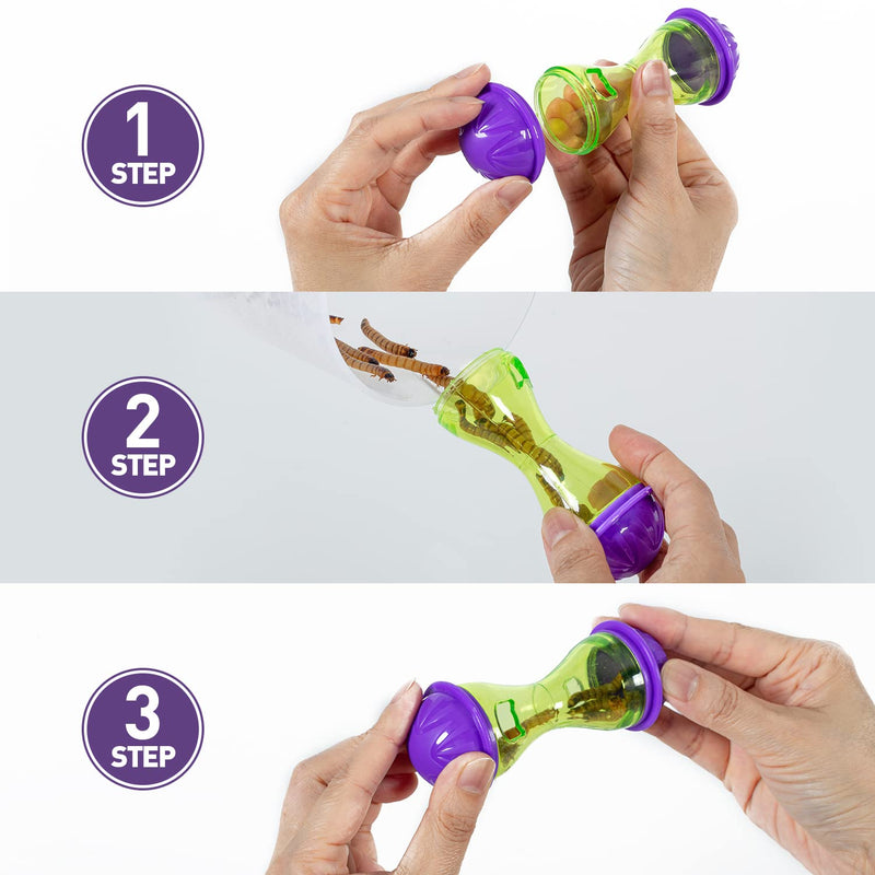 REPTIZOO 2 PCS Reptile Enrichment Toy Ball Bearded Dragon Toys Reptile Tank Decor Reptile Feed Toys for Lizard, Bearded Dragon, Gecko, Small Animals - BeesActive Australia