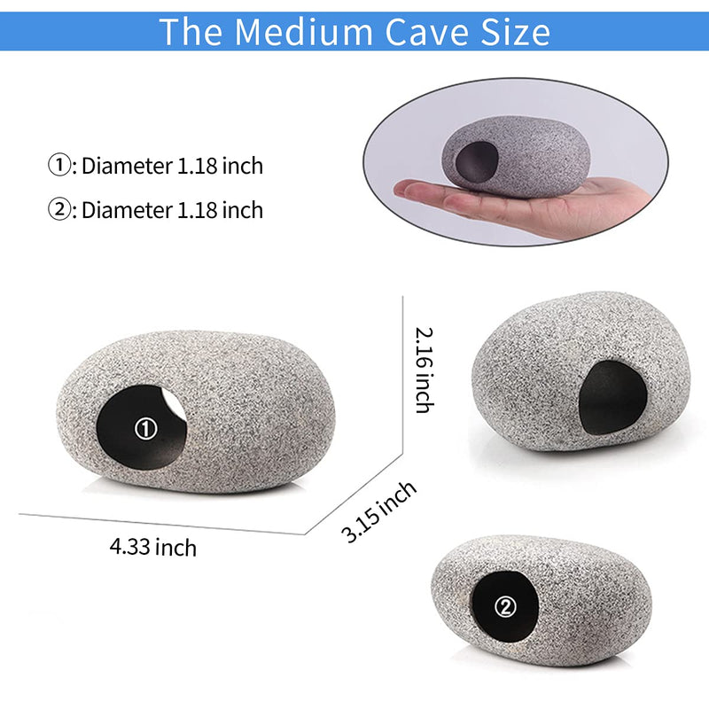 MUNLIT Stackable Aquarium Decoration Rock Caves, Fish Tank Accessories Cave Hideout, Hideaway for Shrimp Cichlid Cave Hiding Breeding Spawning, Betta Fish Hideout Oval style A(Small & Medium) - BeesActive Australia