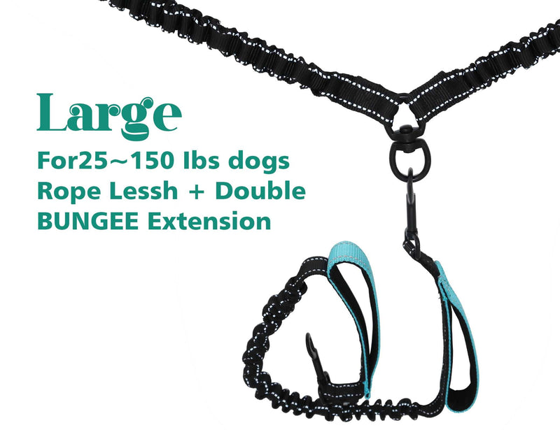 Hands Free Dog Leash, Double Dog Leash, MingXpets Waist Dog Running Leash for Comfortable Walking Jogging Training Hiking, Long Padded No Tangle 360° Swivel Clasp Adjustable Dual Dog Lead Leashes - BeesActive Australia