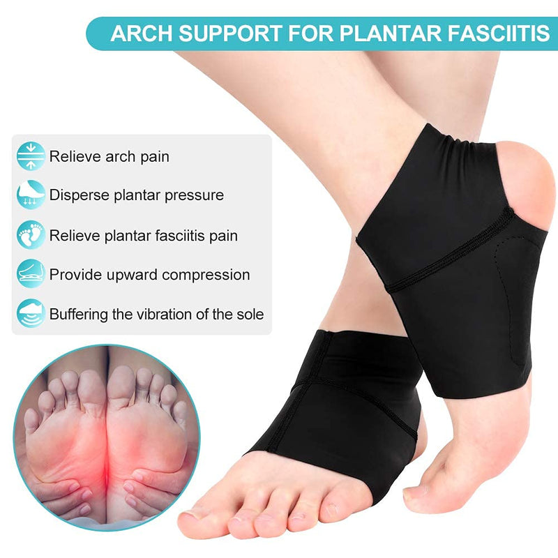 Arch Ankle Support Sleeves for Flat Feet, Plantar Fasciitis Arch Socks with Gel Pads, Compression Ankle Arch Brace Wrap for Men and Women, Heel Spurs, Flat Foot, High/Low Arch, 1 Pair Arch Ankle Support Sleeves - BeesActive Australia
