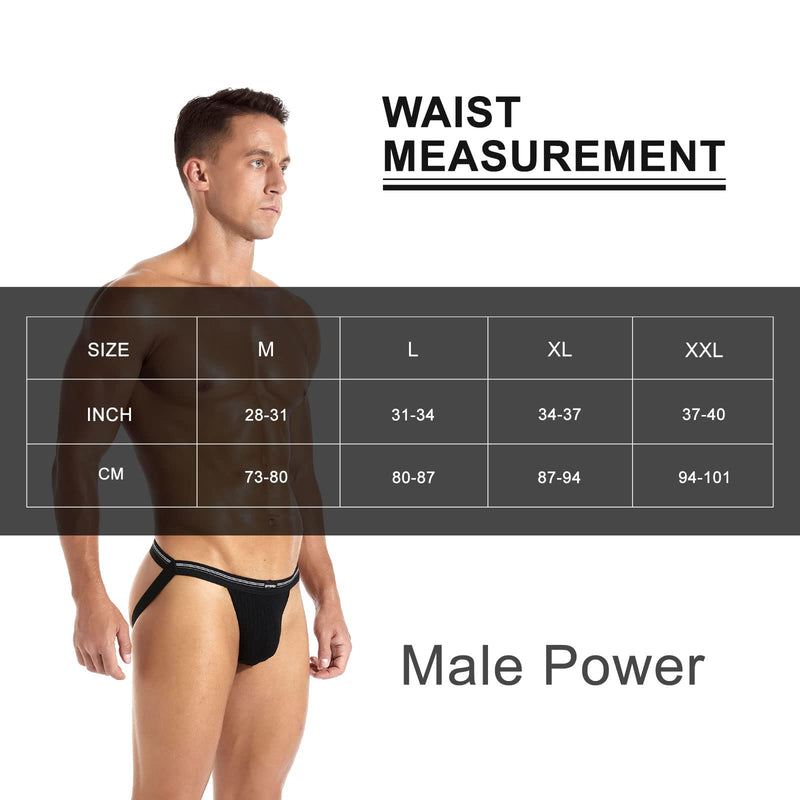 SKYSPER Jockstrap Athletic Supporters for Men Jock Strap Male Underwear Men's Thong Jockstrap Underwear Aq01-black Medium - BeesActive Australia