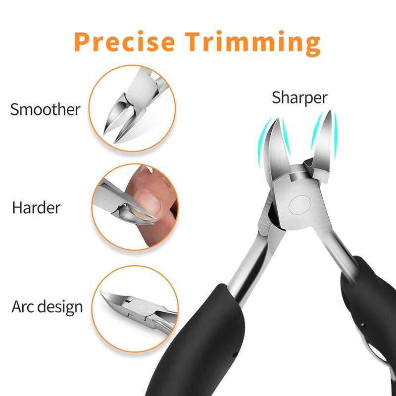 Toe Nail Clippers for Thick Ingrown Toenails, Heavy Duty Podiatrist Toenail Clipper with Easy Grip Handle, Stainless Steel Nails Scissors for Seniors, Men, Adults (Included One Nail File) - BeesActive Australia