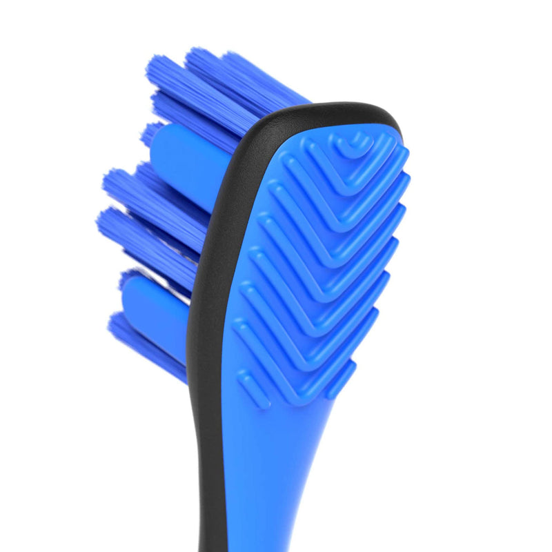 Pet Toothbrush for Dogs and Cats by Brushmate - Dual Size Angled Soft Brush Heads, Ergonomic Handle with a Flat Center That enhances Grip Control Blue - BeesActive Australia