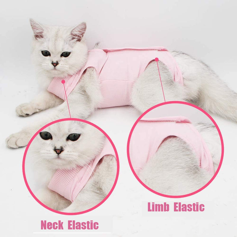 Cat Professional Recovery Suit for Abdominal Wounds and Skin Diseases,E-Collar Alternative for Cats and Dogs, After Surgey Wear Anti Licking, Recommended by Vets Medium (Pack of 1) Pink - BeesActive Australia