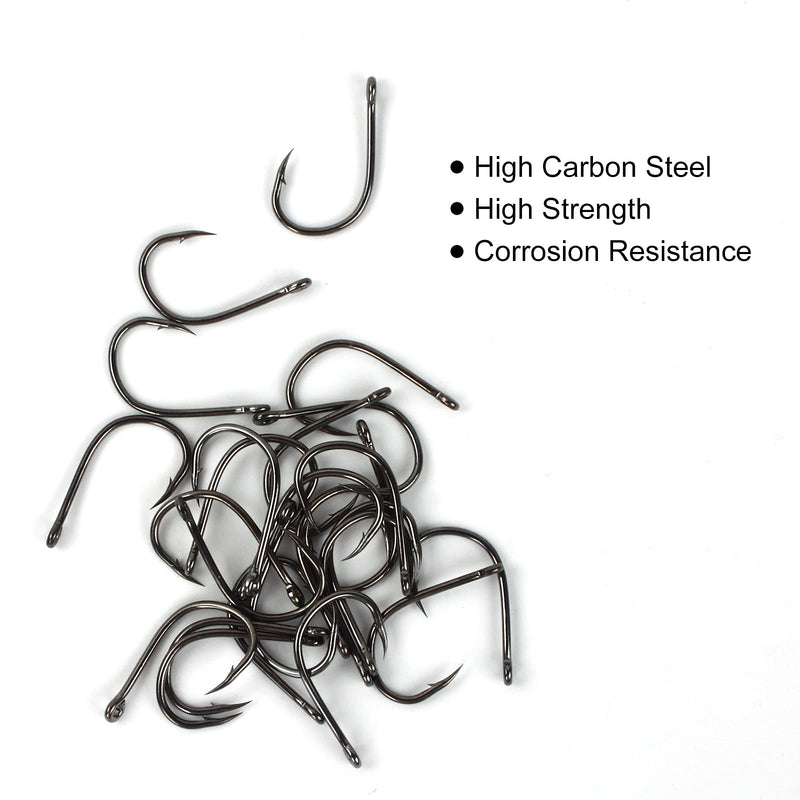VIPMOON 500 Pcs High-Carbon Steel Barbed Fishing Hooks with Holes, 10 Specifications of Fishing Hooks, Portable Boxed Fish Hooks Black Freshwater Fish Hooks Set - BeesActive Australia