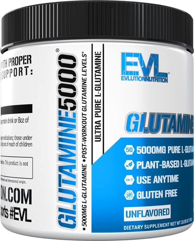 Evlution Nutrition Glutamine 5000 5g of pure glutamine per serving, unflavored (60 servings) - BeesActive Australia