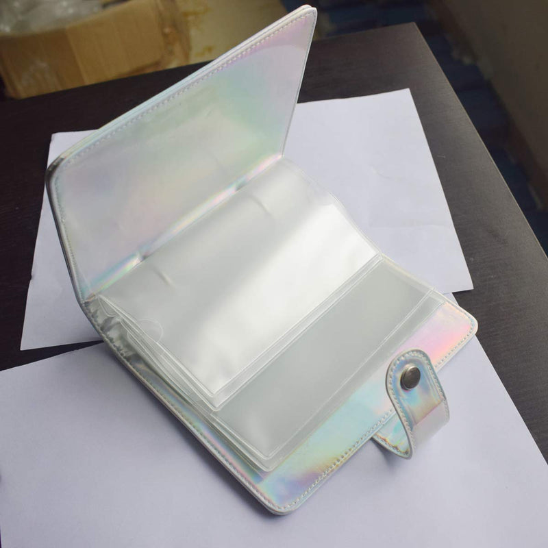 20 Slots Silver Laser Nail Art Stamp Plate Holder Stamping Plates Storage Bag Cases Rainbow Practical Empty Rectangle Plates Big Size 14.5×9.5cm Organizers - BeesActive Australia