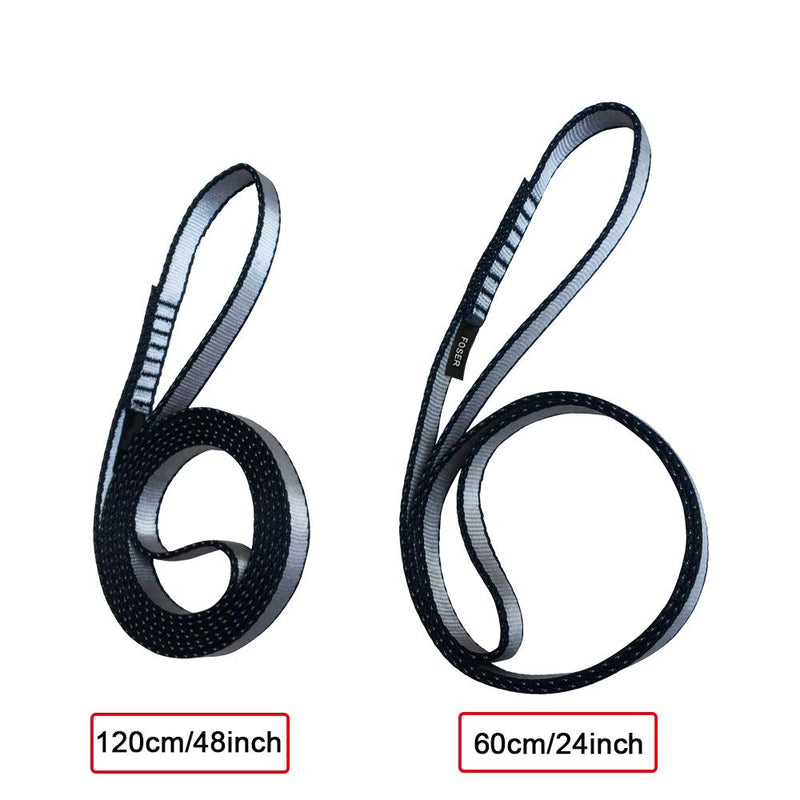 FOSER 18mm Nylon Climbing Sling Runner, 23KN Nylon Rope,Apply to Rock Climbing, Mountaineering, Hiking, Downhill, Emergency Equipment, etc Green(2pcs) 120cm/48inch - BeesActive Australia