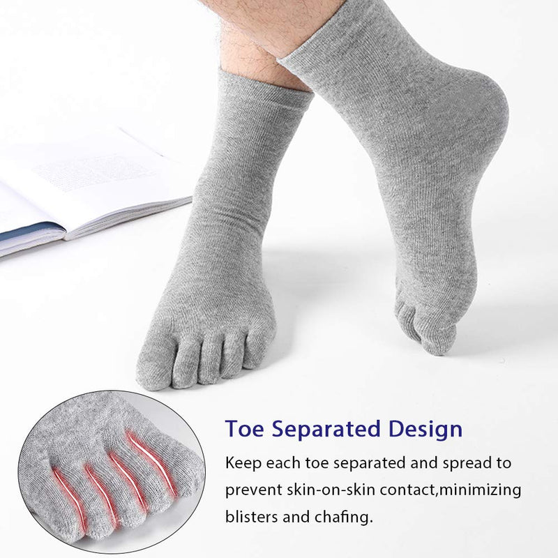 [AUSTRALIA] - Meaiguo Toe Socks Running Five Finger Crew Cotton for Men Women 3-4 Pack Multicoloured 