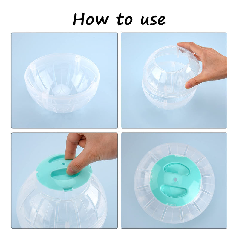FANKUTOYS Hamster Exercise Ball, 5.7 Inch Transparent Hamster Ball Running Hamster Wheel for Dwarf Hamsters Small Pets to Reduce Boredom and Increase Activity 1 Pieces Blue - BeesActive Australia
