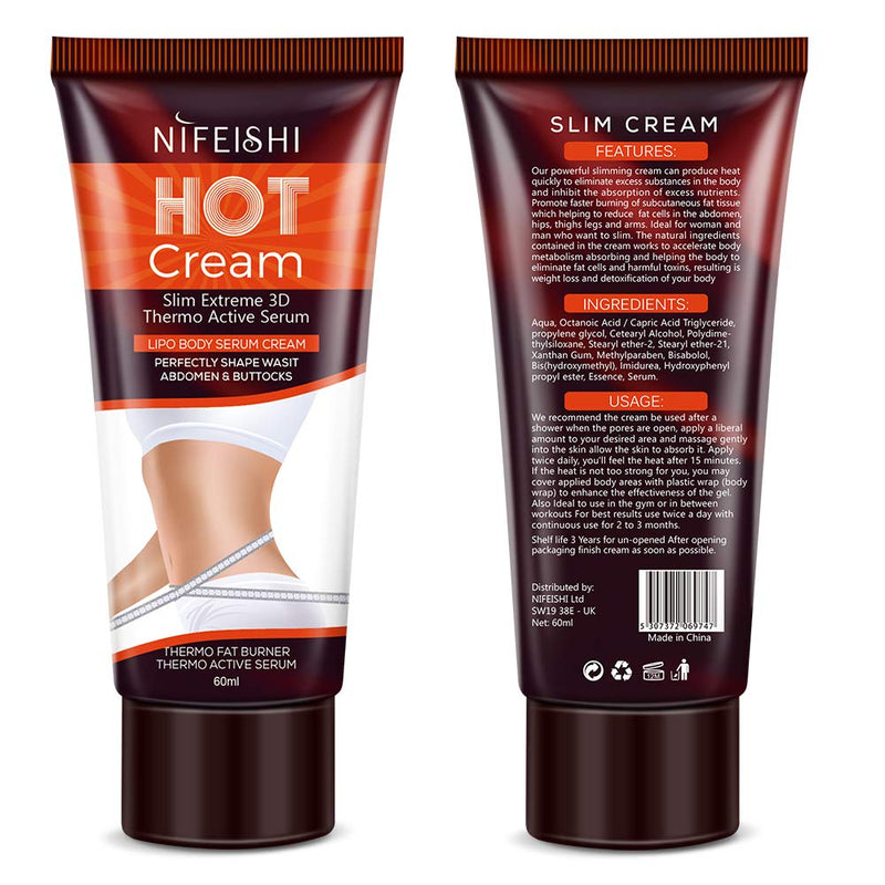 Hot Slimming Cream (2 Pack), Weight Loss Cellulite Cream, Professional Cellulite Removal and Fat Burning Cream for Belly, Natural Cellulite Treatment Cream for Thighs, Legs, Abdomen, Arms and Buttocks - BeesActive Australia