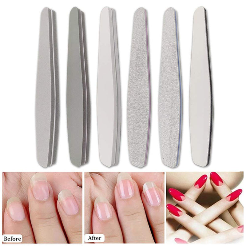 ZEXIN 6Pcs Double Sided Nail Buffering Files Manicure Pedicure Tools Sponge SandpaperNail Files Kit Polishing Block - BeesActive Australia