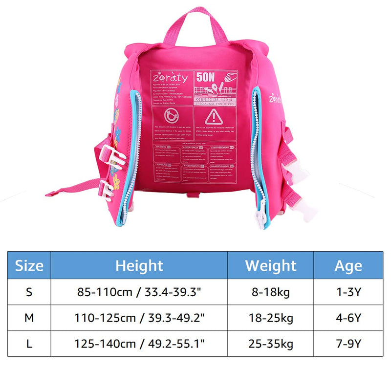 Zeraty Kids Swim Vest Life Jacket Toddler Float Jacket Boys Girls Floation Buoyancy Swimsuit with Adjustable Safety Strap, Suitable for 1-9 Year/22-50Lbs/Pink M(Age Recommend 4-6 Years) Pink - BeesActive Australia