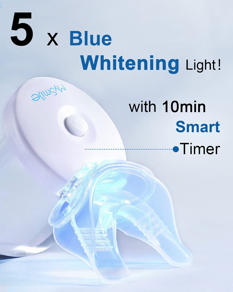 MySmile Teeth Whitening Kit, Non-Sensitive Teeth Whitener Kit with 3 Teeth Whitening Gel & Light, 10 Min Fast-Result Home Tooth Whitening Dental Care Help Remove Teeth Stain from Coffee,Peroxide Free - BeesActive Australia