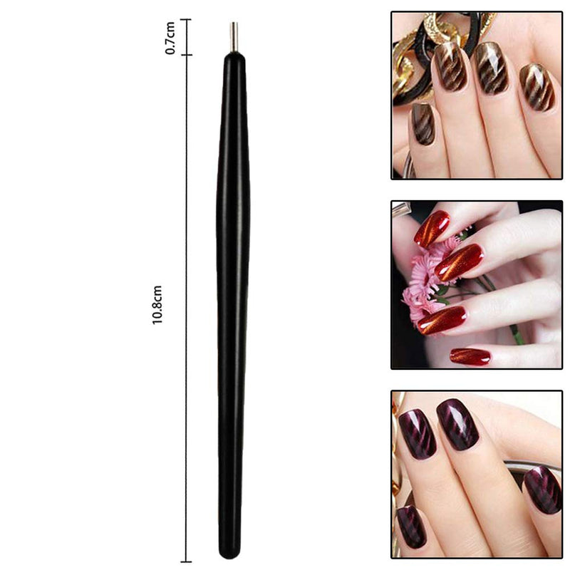 SILPECWEE 5Pcs 3D Cat Eyes Nail Art Magnetic Pen Set UV Gel Double Head Magnet Stick Manicure Tools For DIY&Salon NO1 - BeesActive Australia