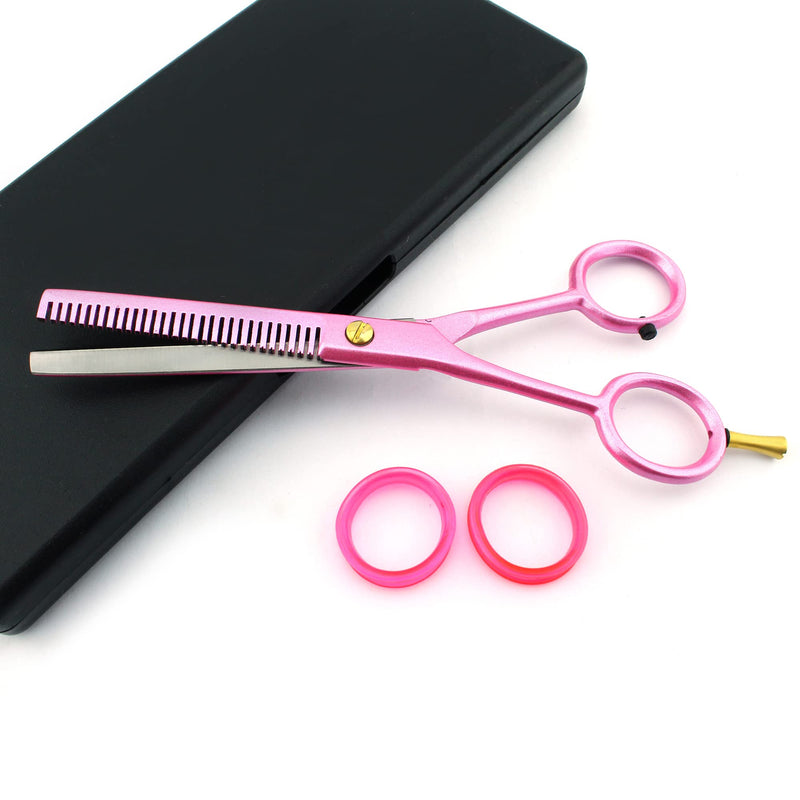 Haryali Left Handed Pink Professional 6 Inch Hairdressing Thinning Barber Scissors Set Hair Cutting Hairdresser Shears Comes in Black Case - BeesActive Australia