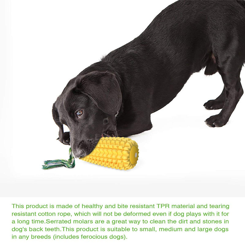Dog Chew Toys, Puppy Toothbrush Clean Teeth Interactive Corn Toys, Dog Toys Aggressive Chewers Small Meduium Large Breed 5.8" squeak corn stick - BeesActive Australia