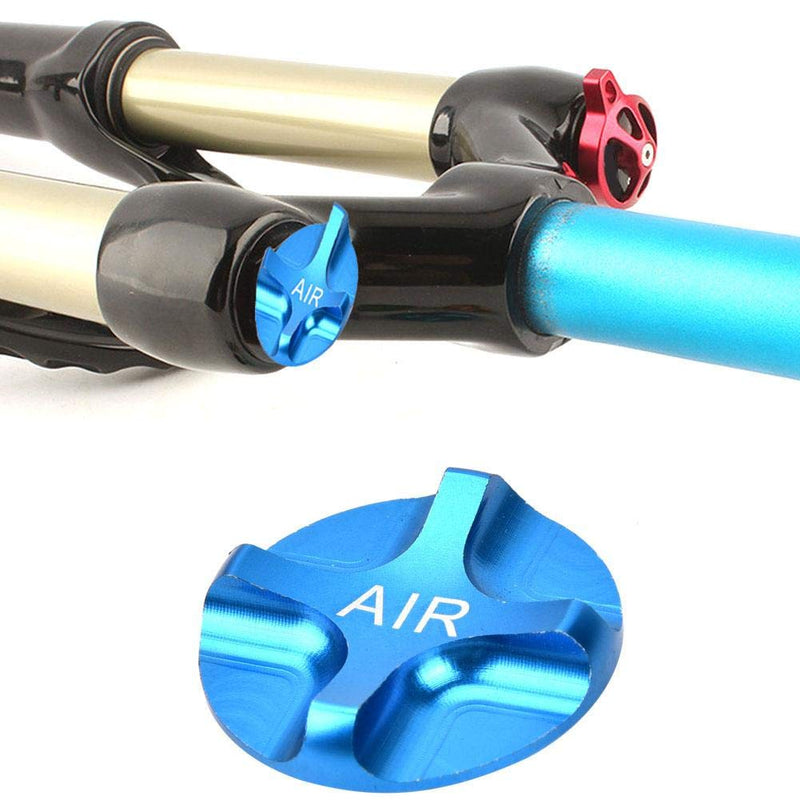 Vbest life Bicycle Valve Cover, Aluminium Alloy Bicycle Suspension Fork Front Fork Airtight Valve Cover Bike Axxessory(Blue) - BeesActive Australia