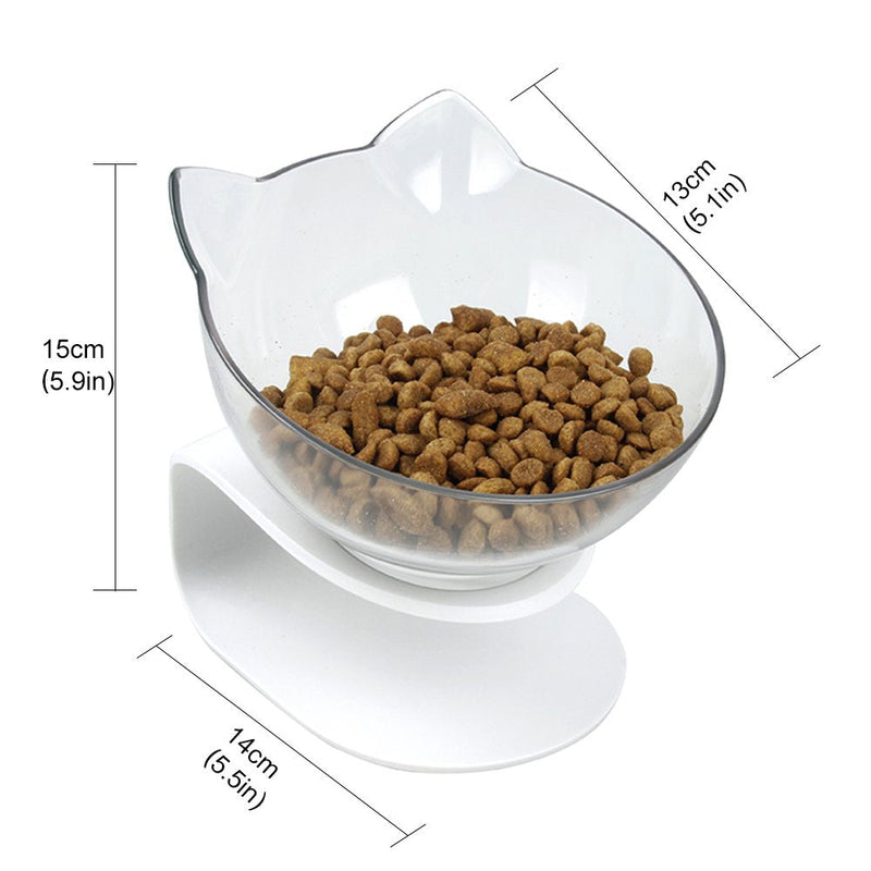 QIYADIN Tilted Raised Posture Cat Food Bowl Neck Protection Anti Vomiting 15 Degree Elevated Slanted Stand Pet Bowls for Cats and Small Dogs (1)Single - BeesActive Australia