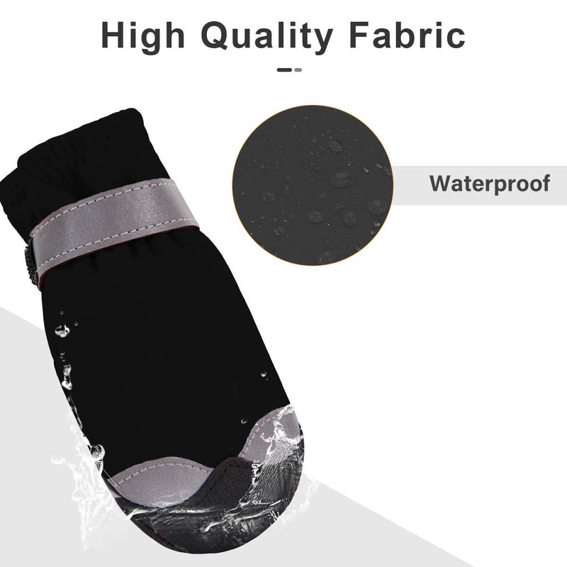 Waterproof Dog Shoes for Large Medium Dogs - Dog Booties Paw Protection with Adjustable Straps Rugged Anti-Slip Sole - Dog Boot Walking Running Hiking Outdoors Pet Boots Paw Protectors Comfortable 5# (Width: 2.6") Black - BeesActive Australia