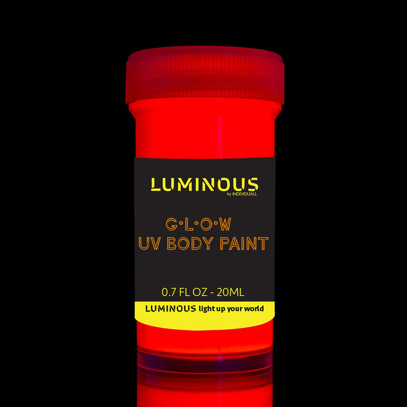 LUMINOUS UV Body Paint - Set of 8 x 20 ml / 0.7 fl oz  pots- Black Light Neon Make-Up - Bodypainting Neon Blacklight Bodypaint Face Paints - BeesActive Australia