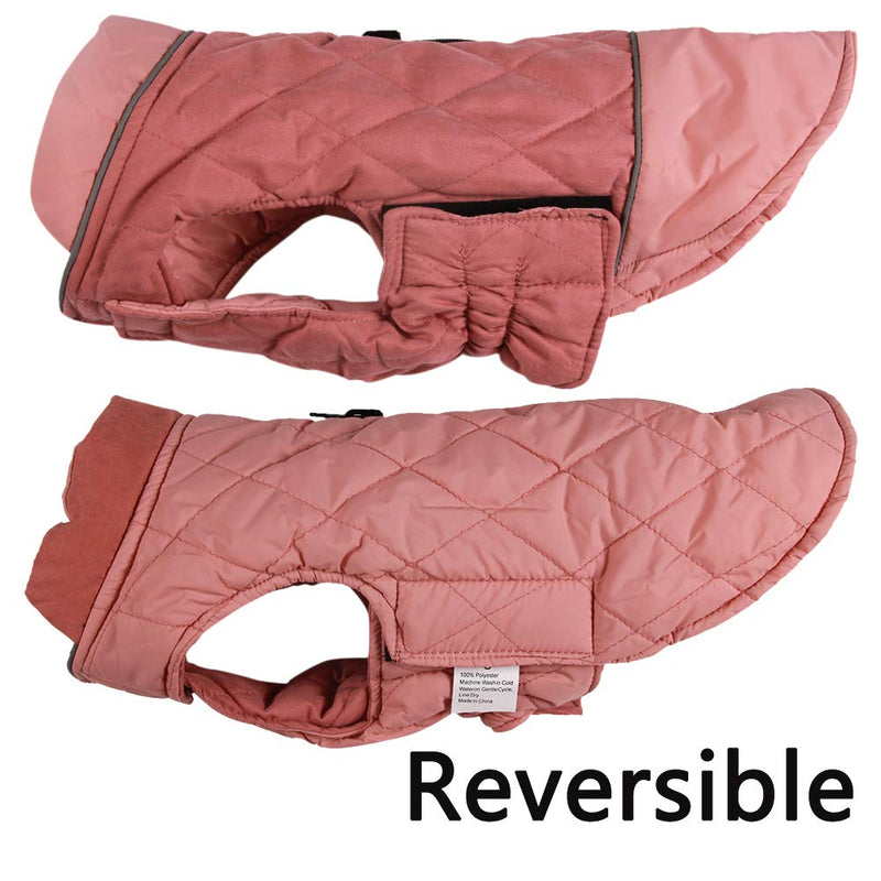 Vecomfy Reversible Dog Coats for Small Dogs Waterproof Warm Puppy Jacket for Cold Winter,Red Small (Pack of 1) Pink - BeesActive Australia