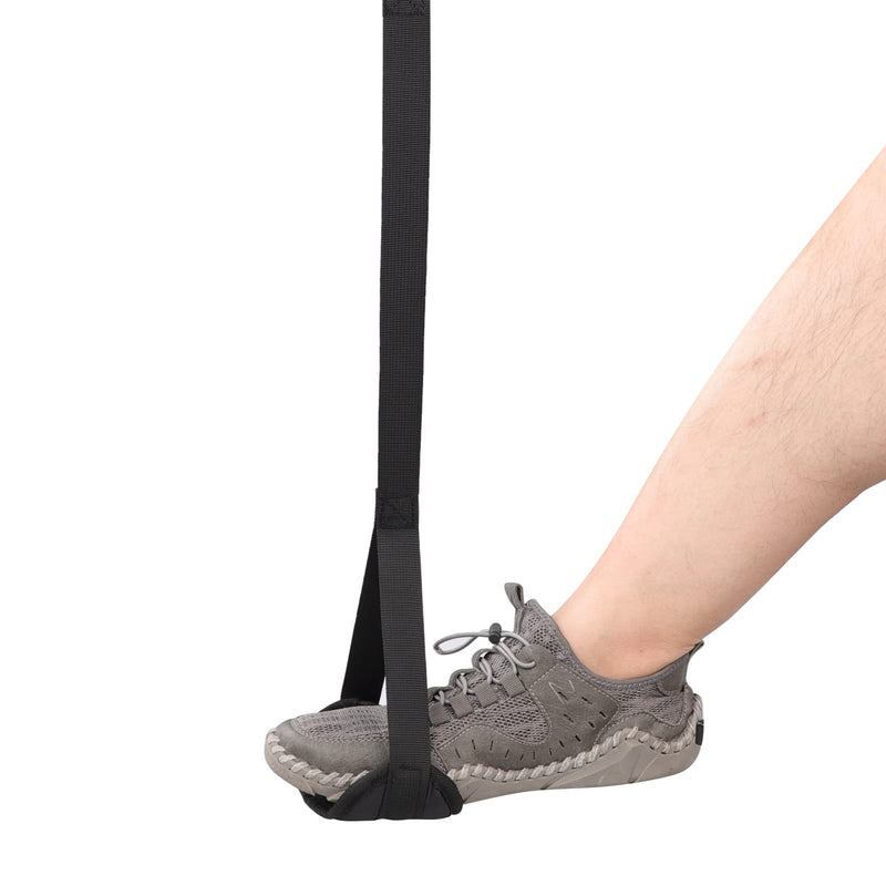 Foot Mobility Aid Tool Multi-Loop Adjustable Leg Lifting Strap Rigid Foot Lifter Hand Grip Foot Lifting Device Portable Padded Handgrips for Elderly Handicap Disabled Aids for Wheelchair Bed Couch Black B - BeesActive Australia