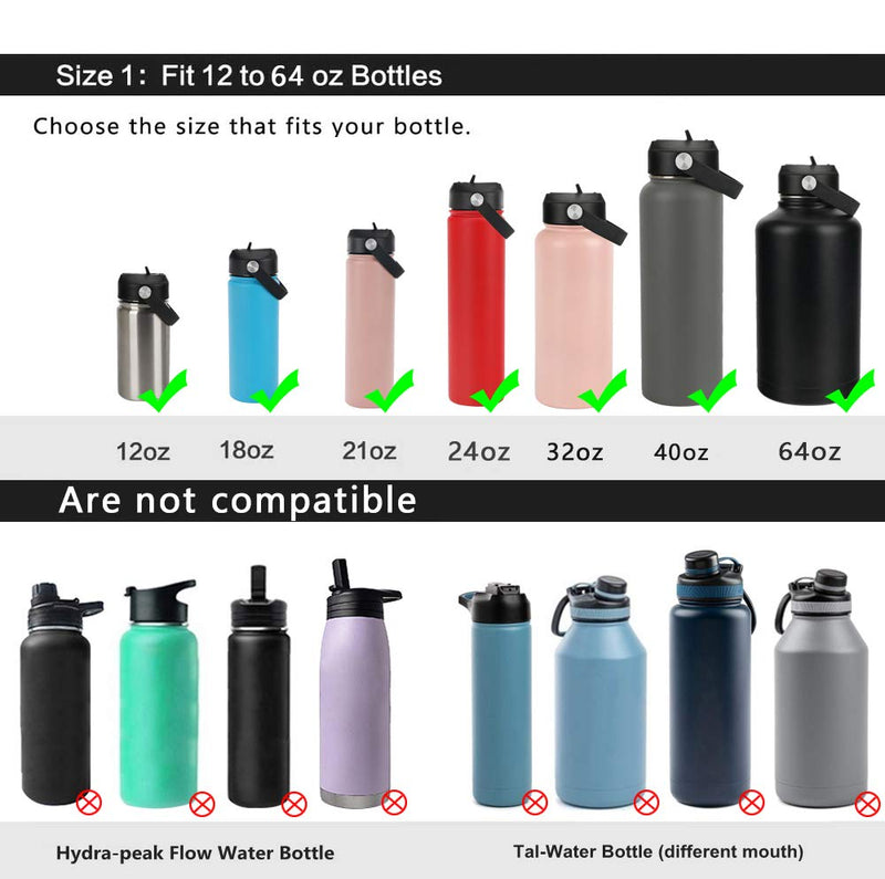 HydroFest Straw lid for Hydroflask Wide Mouth Water Bottle,Straw Lid Flexible Handle Fit Hydro Flask 12 16 18 20 32 40 64 oz,Sports Straw Cap Flip Top Lid Water Bottle Lid Accessories Straw Lid(1pack) - BeesActive Australia