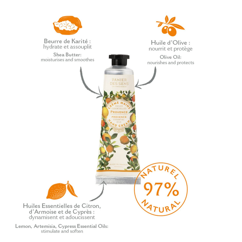 Panier des Sens Provence Hand cream for dry cracked hands with Olive oil & shea butter, hand lotion - Made in France 97% natural - 1Floz/30ml 1 Fl Oz (Pack of 1) - BeesActive Australia