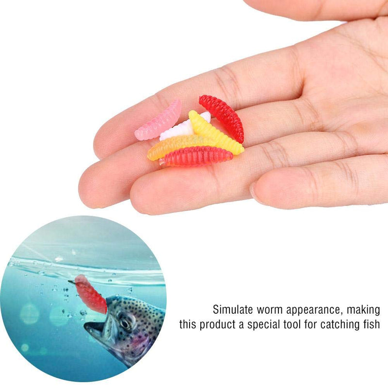 Alomejor Fishing Lure Bait Mini Size Worm Larva Grub Shape Fishing Lures Artificial Baits Maggots Worms Fish Tackle Toy 100pcs/set - BeesActive Australia