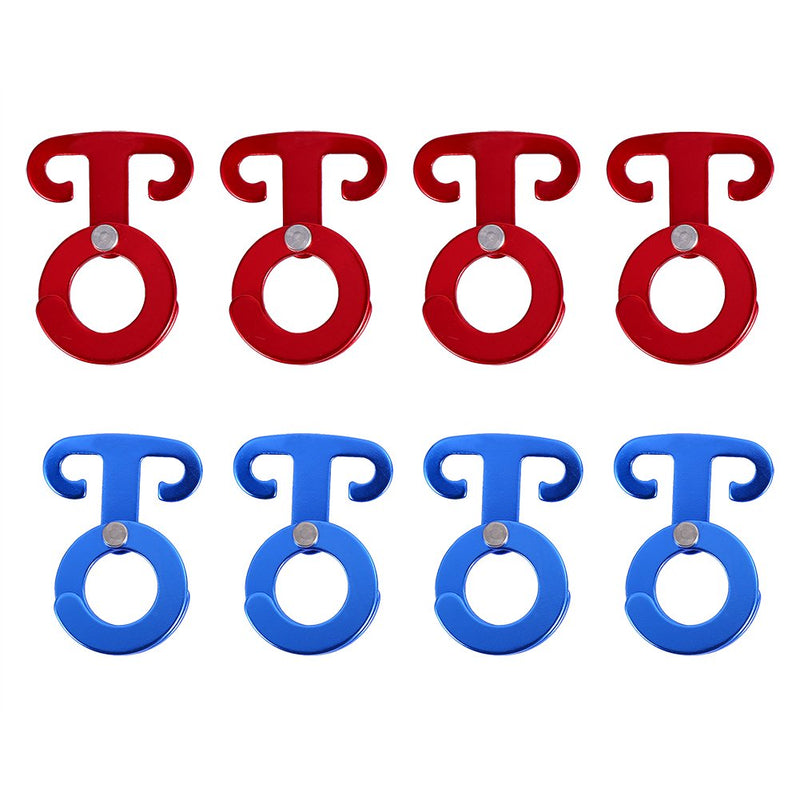 ZJchao 4pcs Camping Tent Rope Buckle Aluminum Alloy Self-Locking Carabiner Hook Hanger Rope Tightener Fastener Wind Rope Hanging Buckle Quickdraws Red - BeesActive Australia