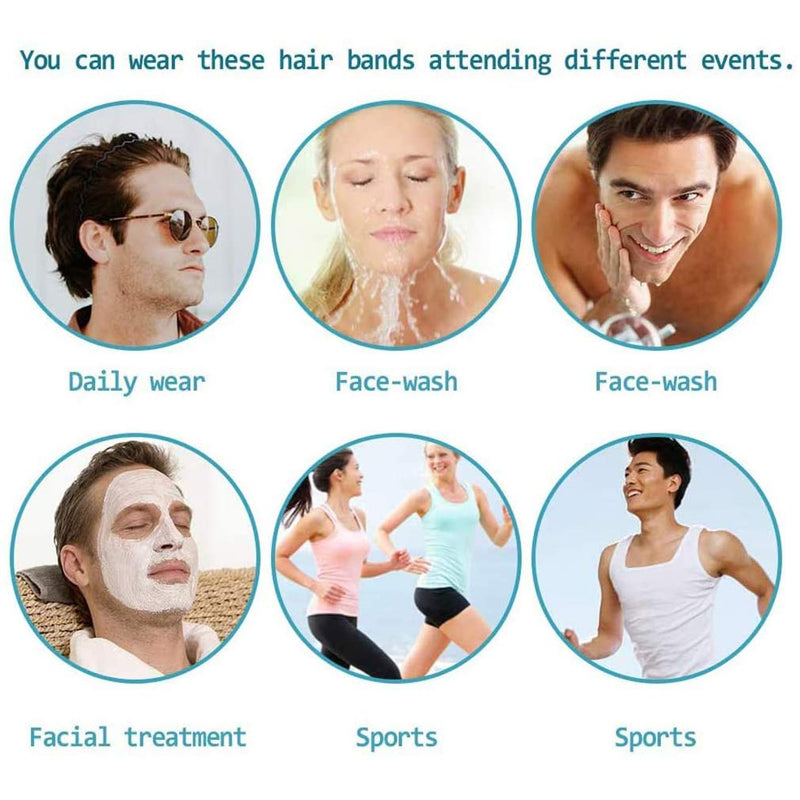 (6 Pcs) Metal Headband Spring Wave Hoop Unisex Hair Styling Accessories Multi-style for Women & Men 6 PCS - BeesActive Australia