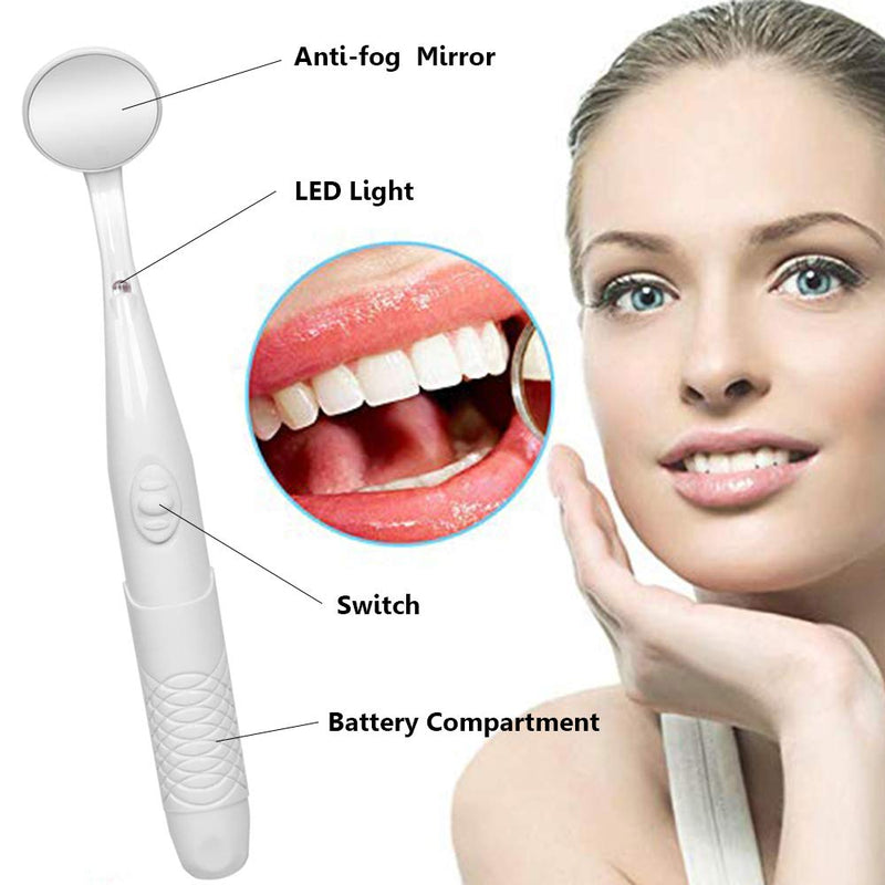 ffresiss Dental Mirror with Light,Teeth Inspection LED Mirror,Anti-Fog Mouth Mirror,Dentist Oral Care Tool - BeesActive Australia