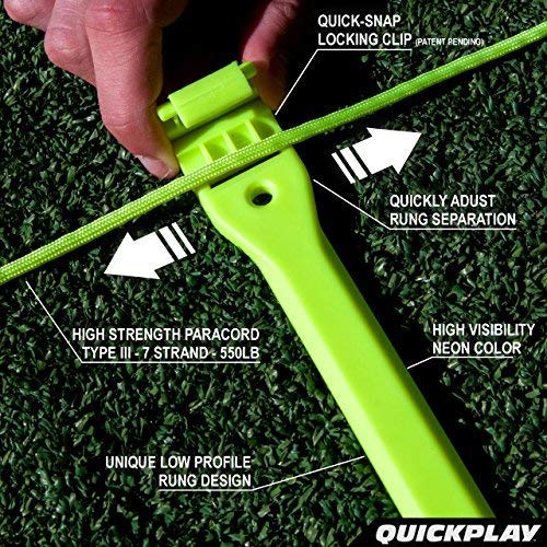 QuickPlay PRO No Tangle Agility Ladder with Quick Lock Adjustable Flat Rungs + Carry Bag (11-Rung) Multi-Sport Speed Ladder/Training Ladder - BeesActive Australia