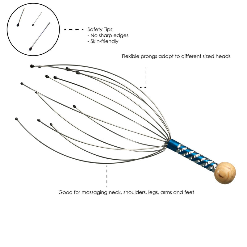 TRIXES Head Massager - Relaxing Therapeutic Scalp Massage - Head Scratcher - Portable Stress Relief - BeesActive Australia